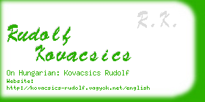 rudolf kovacsics business card